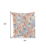 Set of Three 16" X 16" Pink and Black Botanical Indoor Outdoor Throw Pillow