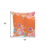 Set of Three 16" X 16" Gray and Purple Botanical Indoor Outdoor Throw Pillow
