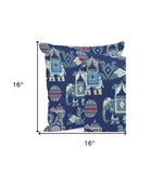Set of Three 16" X 16" Gray and Pink Elephant Abstract Indoor Outdoor Throw Pillow