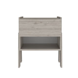 22" Gray One Drawer Faux Wood Nightstand