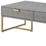 32" Clear And Silver Glass And Iron Round Coffee Table