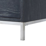 26" Clear and Light Gray End Table with Drawer and shelf