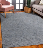 9' x 12' Gray Wool Geometric Hand Woven Area Rug
