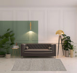 5' x 8' Gray Wool Hand Woven Area Rug