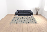9' x 12' Blue Wool Abstract Hand Woven Area Rug