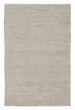 5' x 8' White Wool Hand Woven Area Rug