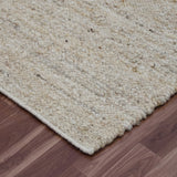 5' x 8' White Wool Hand Woven Area Rug