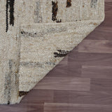 8' x 10' White Wool Hand Woven Area Rug