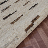 8' x 10' Brown Wool Abstract Hand Woven Area Rug