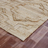 8' x 10' Beige Wool Checkered Hand Woven Area Rug
