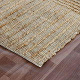 5' x 8' Brown Striped Hand Woven Area Rug