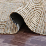8' x 10' Brown Striped Hand Woven Area Rug