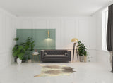 6' x 7' Brown and White Cowhide Hand Knotted Area Rug