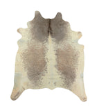 6' x 7' Brown and White Cowhide Hand Knotted Area Rug