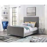 Beige Solid Wood Twin Tufted Upholstered Linen Bed