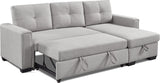 92" Blue Polyester Blend and Black Convertible Futon Sleeper Sofa