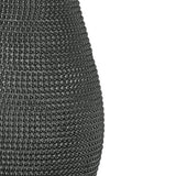 24" Gray Round Table Lamp With Ivory Drum Shade