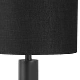 28" Silver Acrylic Cylinder Table Lamp With Ivory Drum Shade