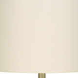 26" Cream Ceramic Cylinder Table Lamp With Cream Drum Shade