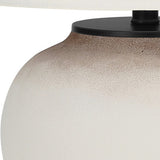 24" Black Ceramic Round Table Lamp With Ivory Empire Shade
