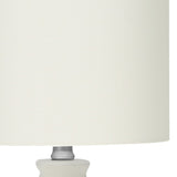 17" Cream Ceramic Geometric Table Lamp With Cream Drum Shade