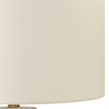 17" Cream Ceramic Round Table Lamp With Cream Drum Shade