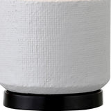 15" Black and White Ceramic Cylinder Table Lamp With White Drum Shade