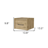 10" White One Drawer Faux Wood Floating Nightstand