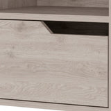 13" Beige One Drawer Faux Wood Floating Nightstand