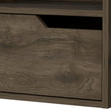 13" White One Drawer Faux Wood Floating Nightstand