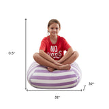 32" Light Pink Microfiber Round Unicorn Pouf Cover