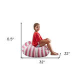 32" Pink Microfiber Round Princess Pouf Cover