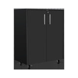 28" Black Wall mounted Accent Cabinet With Twelve Shelves And Six Drawers