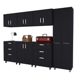 28" Black Wall mounted Accent Cabinet With Twelve Shelves And Six Drawers