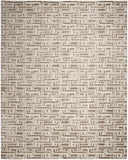 9' x 12' Brown Geometric Distressed Area Rug