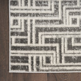 9' x 12' Gray Geometric Distressed Area Rug