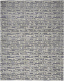 9' x 12' Gray Geometric Distressed Area Rug