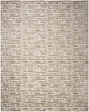 8' x 10' Brown Geometric Distressed Area Rug