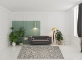 8' x 10' Gray Geometric Distressed Area Rug