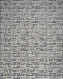 5' x 7' Blue Geometric Distressed Area Rug