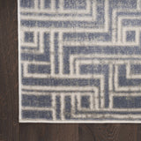 4' x 6' Blue Geometric Distressed Area Rug