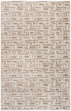 4' x 6' Brown Geometric Distressed Area Rug