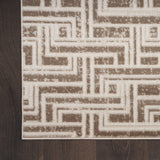 4' x 6' Brown Geometric Distressed Area Rug