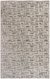 4' x 6' Gray Geometric Distressed Area Rug