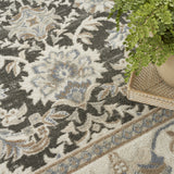 8' x 10' Cream Floral Distressed Area Rug