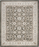 8' x 10' Gray Floral Distressed Area Rug
