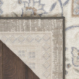 5' x 7' Gray Floral Distressed Area Rug