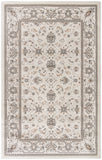 4' x 6' Cream Floral Distressed Area Rug