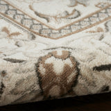 4' x 6' Cream Floral Distressed Area Rug