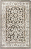 4' x 6' Gray Floral Distressed Area Rug